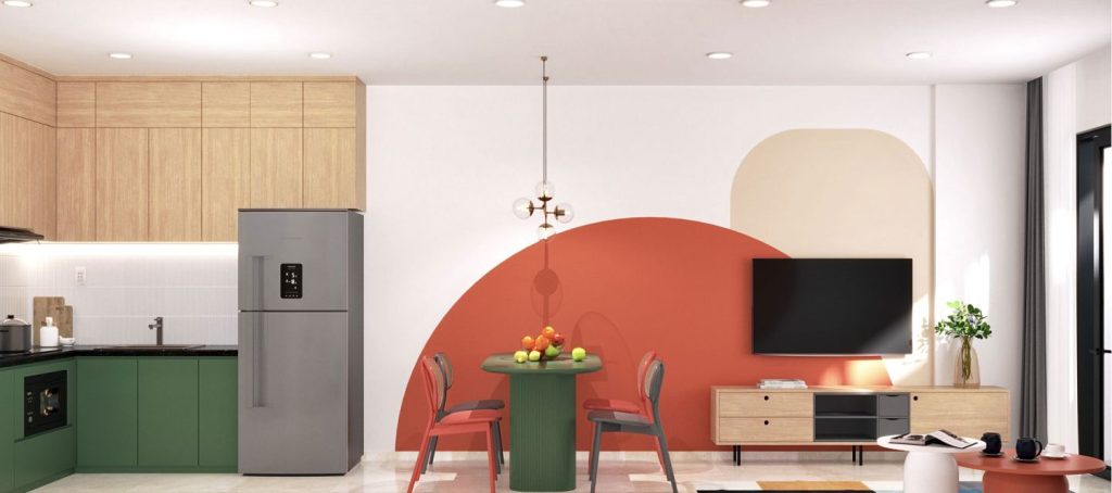 Thiết kế căn hộ phong cách Color-Block